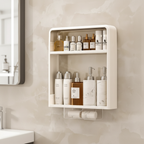 No-Drill Bathroom Wall Shelf, 2 or 3 Tiers - product view 1