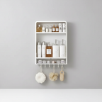 No-Drill Bathroom Wall Shelf, 2 or 3 Tiers - 2 Tiers, Drawer A