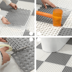 Non-Slip Rubber Shower Floor Tiles, 4 or 8 Pack - product view 1