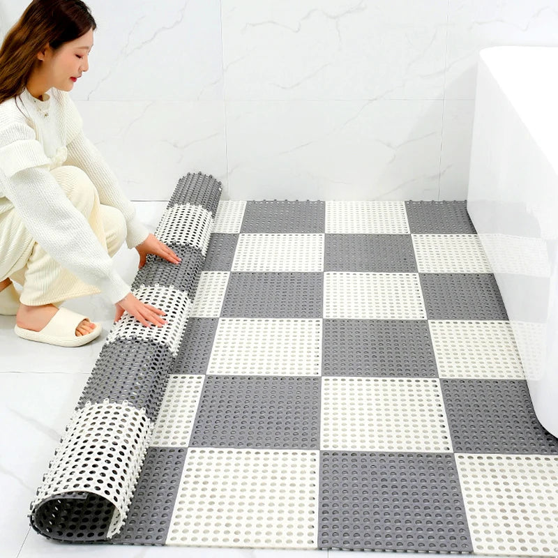 Non-Slip Rubber Shower Floor Tiles, 4 or 8 Pack - product view 5
