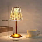 Crystal-Style Table Lamp, USB Rechargeable Bronze LED Touch Light - product view 4