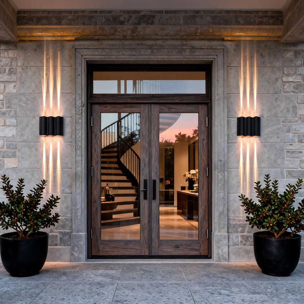 Wavy LED Wall Sconce, Aluminum Up-and-Down Light, IP54 — product view 1