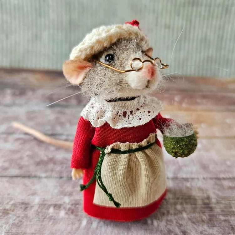 Handmade Felt Mouse Ornament, Christmas & Storybook Decorations - product view 4