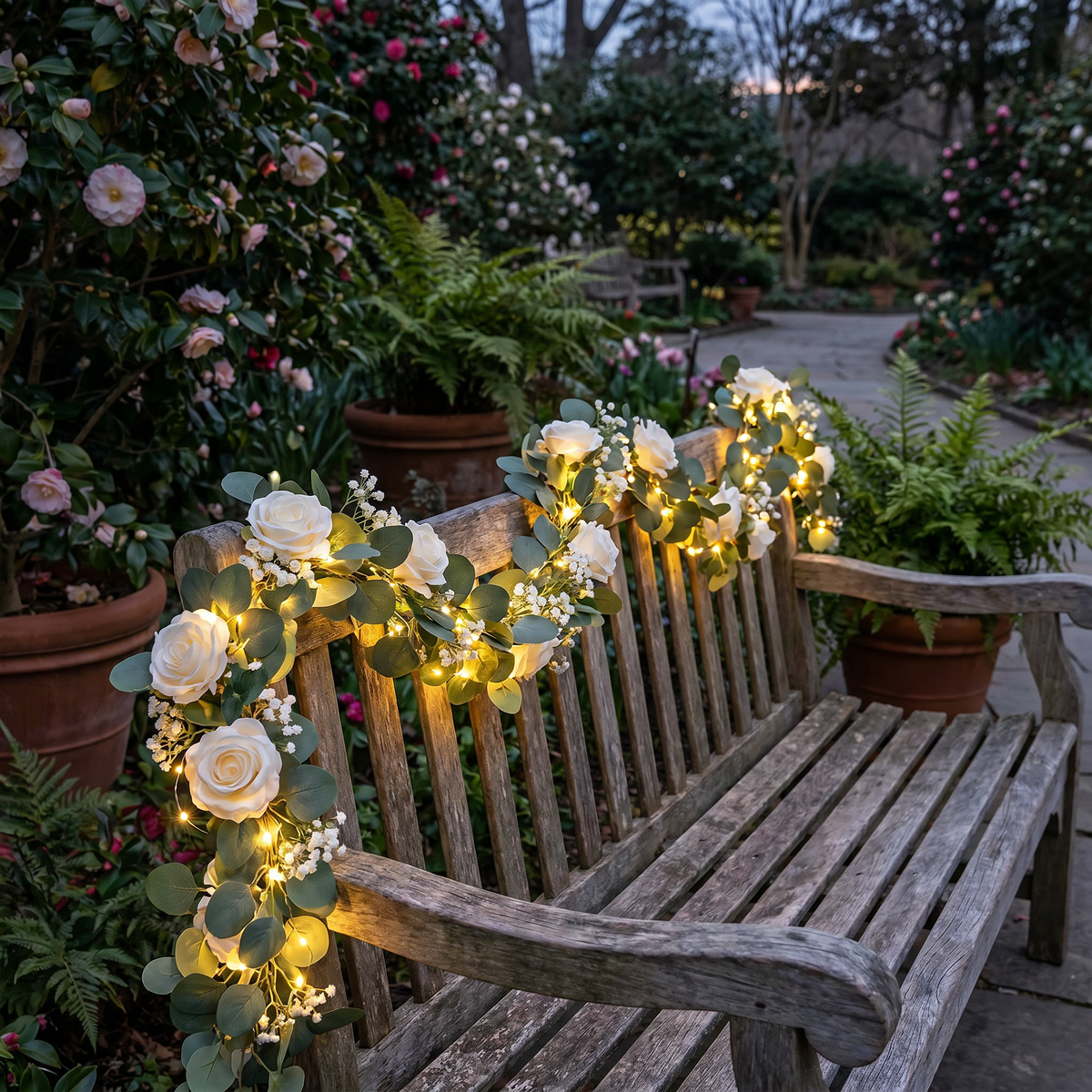Botanical Garland String Lights — Camellia
