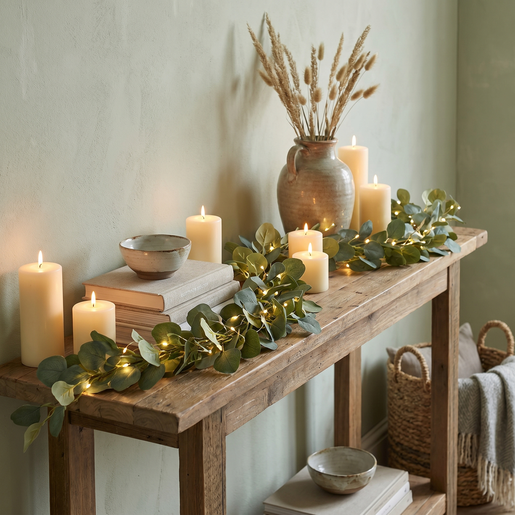 Botanical Garland String Lights — Eucalyptus Leaf