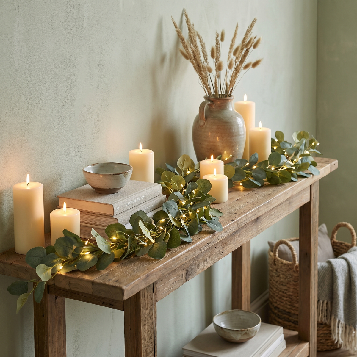 Botanical Garland String Lights — Eucalyptus Leaf