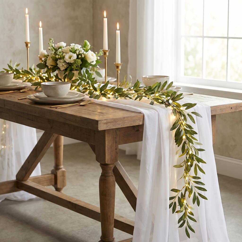 Botanical Garland String Lights — Olive Leaf