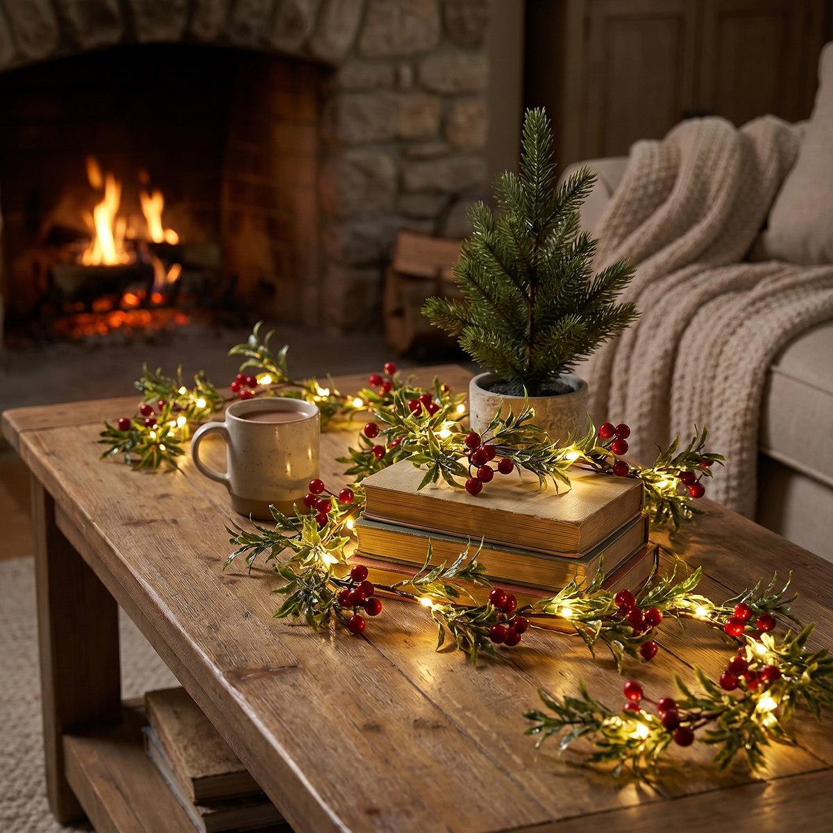 Botanical Garland String Lights — Winterberry