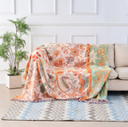 100% Cotton Floral Boho Throw Blanket with Tassels — product view 1