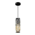 Mini Crystal Pendant Light, Single-Light E27 Glass Ceiling Lamp — Black, 1-Light