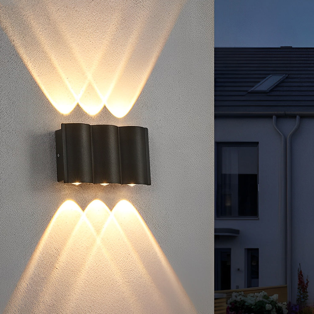Wave LED Outdoor Wall Light, Up-and-Down Lighting, IP65 — product view 6