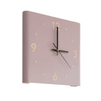 Square LED Wall Clock, Silent Backlit Clock with USB Charging — Pink, Single Sided