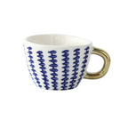 SacredHut | Cup with abstract geometric pattern and gold handle