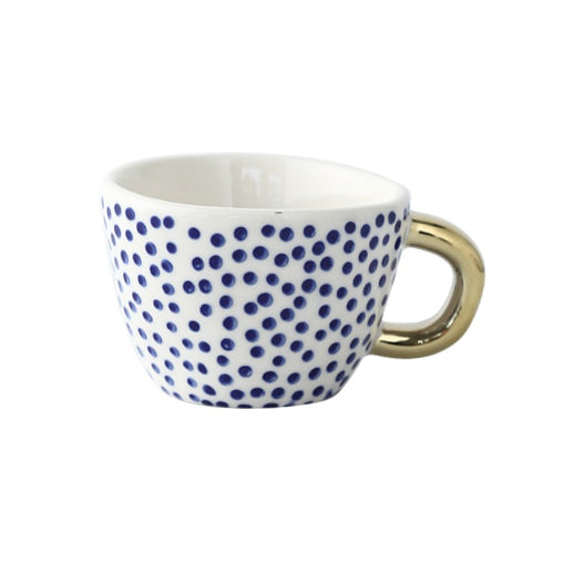 SacredHut | Cup with abstract geometric pattern and gold handle
