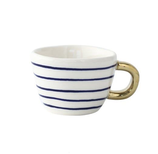 SacredHut | Cup with abstract geometric pattern and gold handle