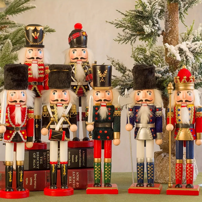 Wooden Christmas Nutcracker Soldier Figurine, 5 Color Options - product view 5