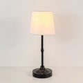 Cordless Fabric-Shade Table Lamp, USB Rechargeable and Dimmable - Black