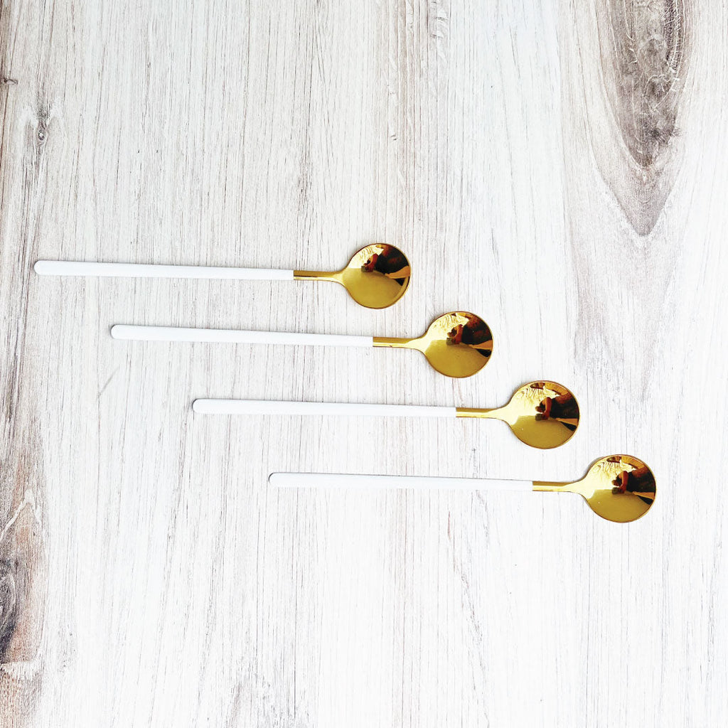 SacredHut | Trendy Espresso & Dessert Spoon Set with 4 Pieces
