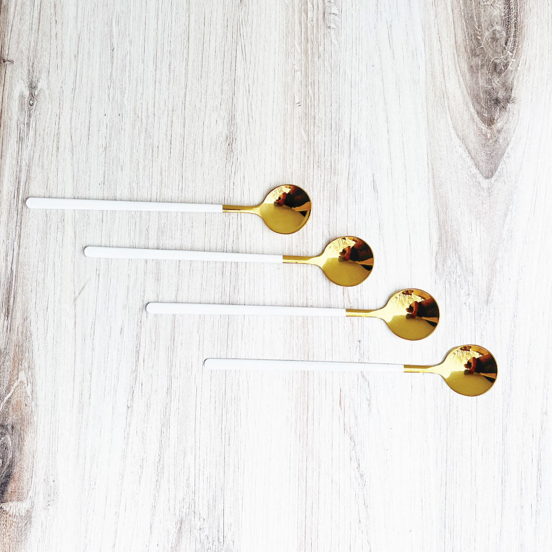 SacredHut | Trendy Espresso & Dessert Spoon Set with 4 Pieces