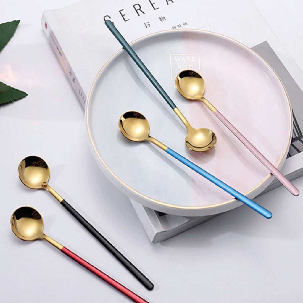 SacredHut | Trendy Espresso & Dessert Spoon Set with 4 Pieces
