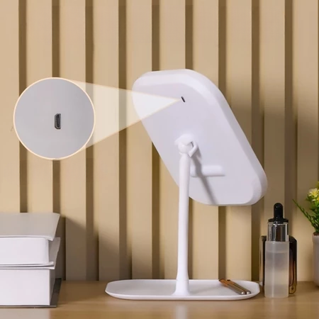 Rechargeable LED Vanity Mirror with Touch Dimmer, 3 Light Colors - product view 10