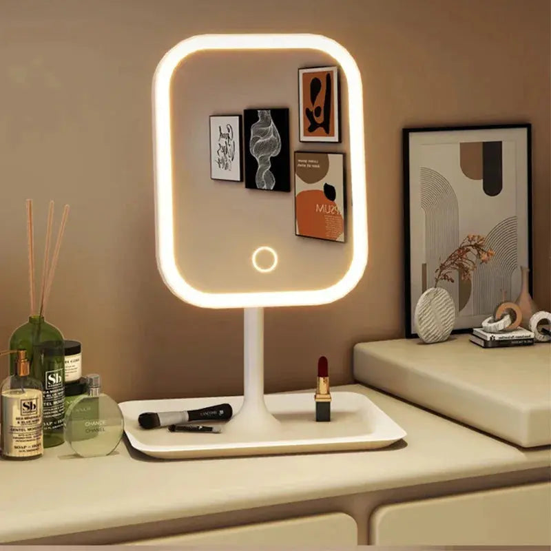 Rechargeable LED Vanity Mirror with Touch Dimmer, 3 Light Colors - product view 3