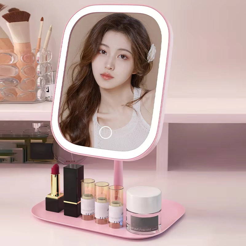 Rechargeable LED Vanity Mirror with Touch Dimmer, 3 Light Colors - product view 5