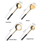 SacredHut | Golden Kitchen Utensils with Stand