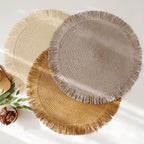 SacredHut | ThermoLuxe | Round braided placemats