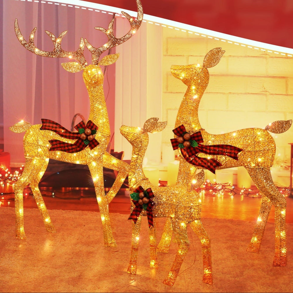Lighted Christmas Reindeer Family, 3-Piece Outdoor LED Set - product view 11