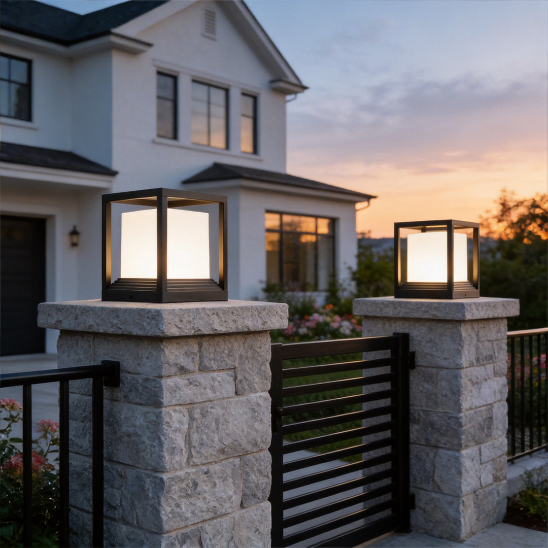 Square Garden Pedestal Light, Solar or Hardwired LED, IP54 — product view 7