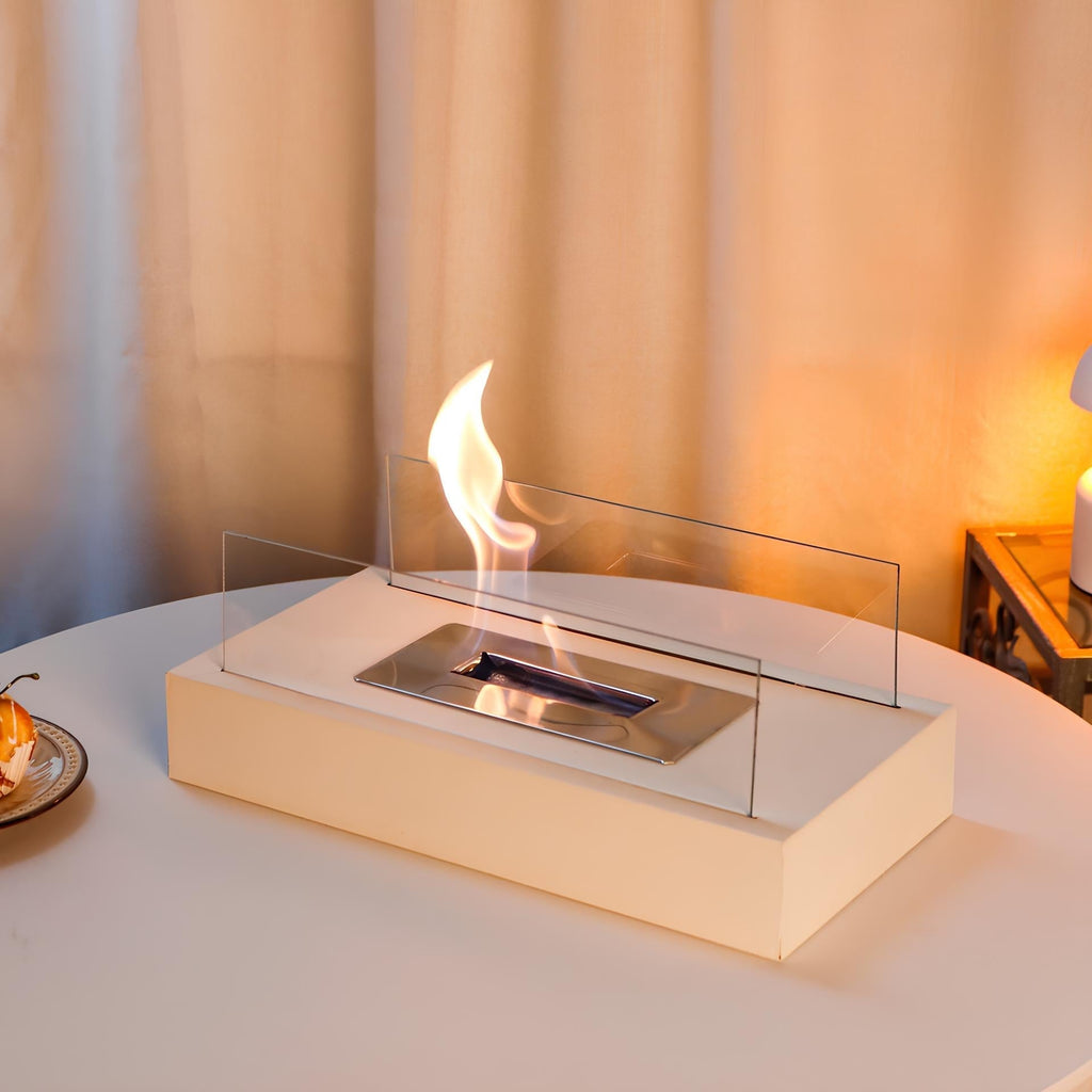 Bioethanol Tabletop Fireplace — White