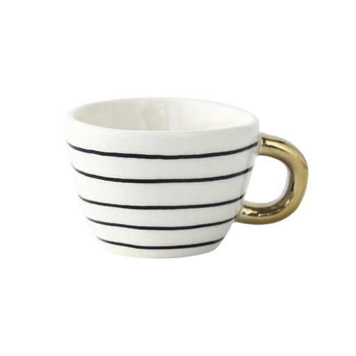 SacredHut | Cup with abstract geometric pattern and gold handle