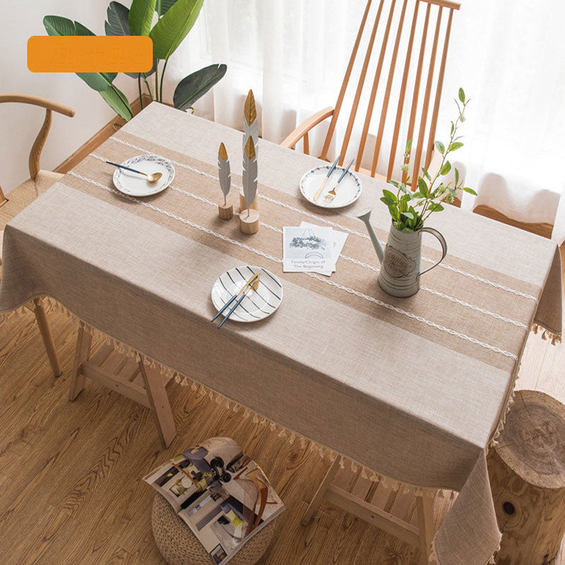 SacredHut | Waterproof Oil-resistant Rectangular Tablecloth Cotton Linen Wrinkle-resistant Tablecloth for Kitchen Dining Room Buffet Party