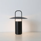 Cordless Metal Table Lamp, USB Rechargeable 3-Color LED Light - Black