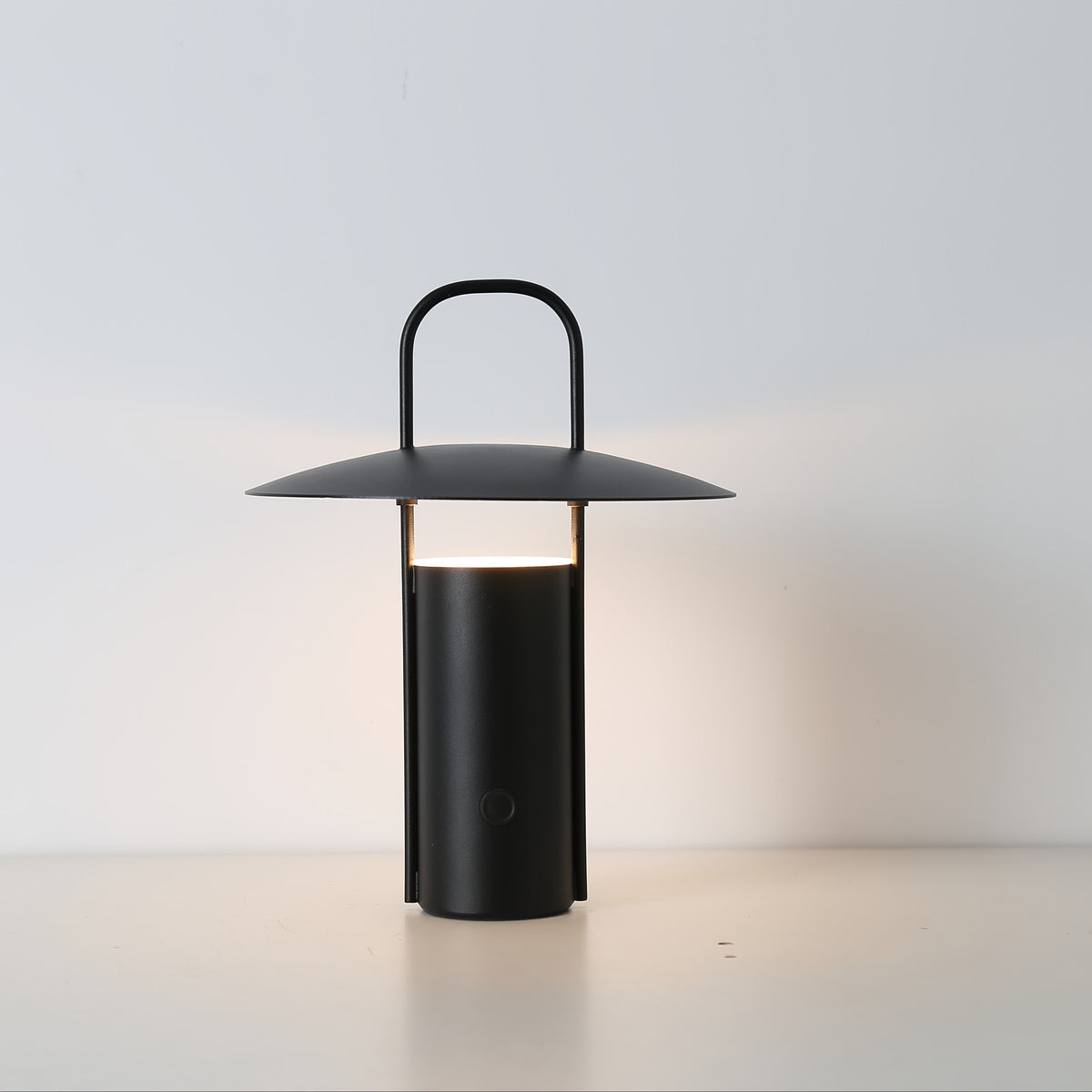 Cordless Metal Table Lamp, USB Rechargeable 3-Color LED Light - Black