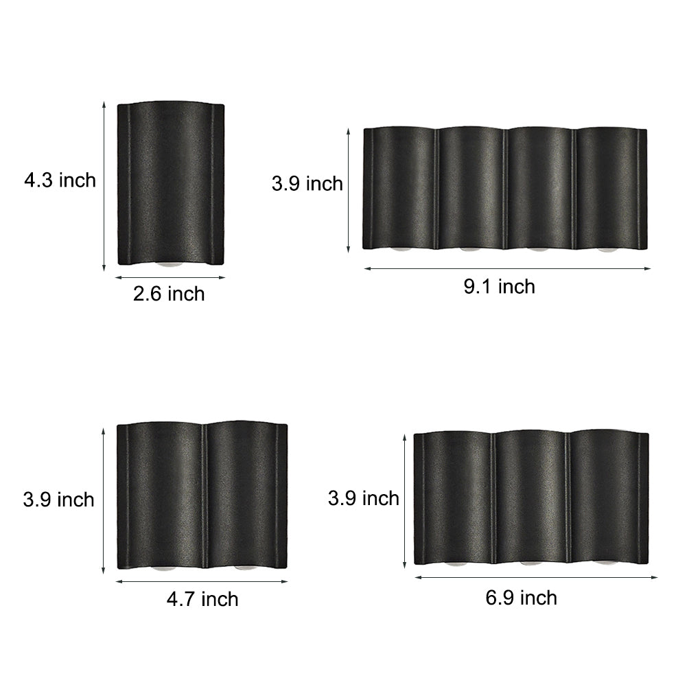 Wave LED Outdoor Wall Light, Up-and-Down Lighting, IP65 — product view 17