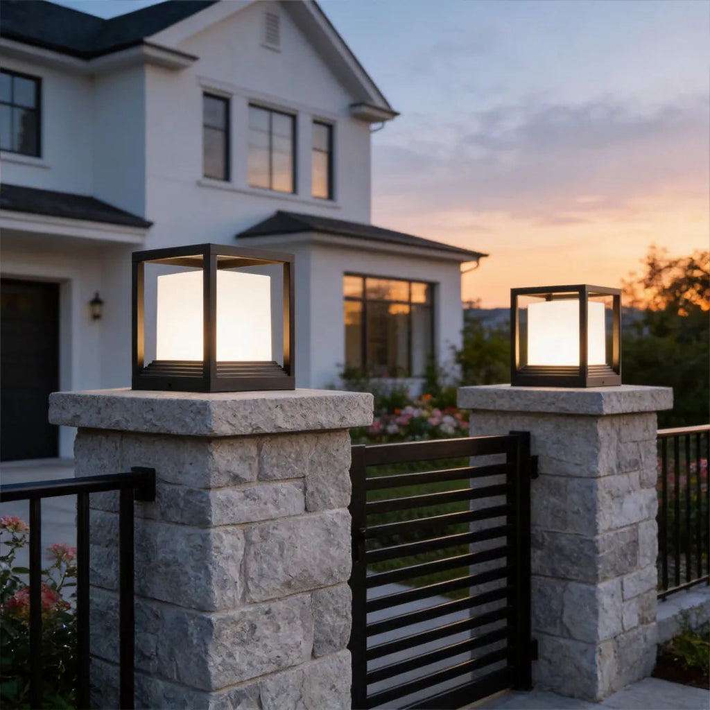 Square Garden Pedestal Light, Solar or Hardwired LED, IP54 — product view 4