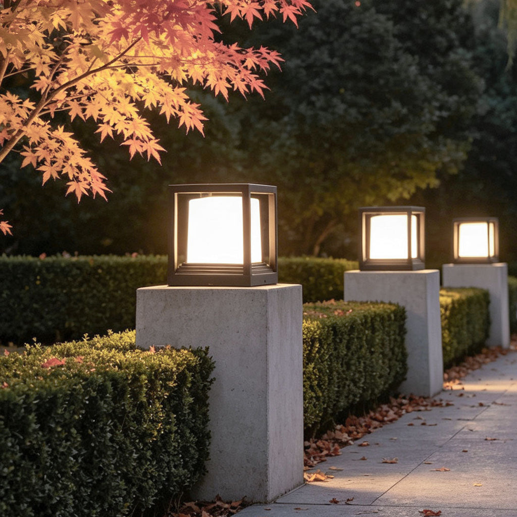 Square Garden Pedestal Light, Solar or Hardwired LED, IP54 — product view 5