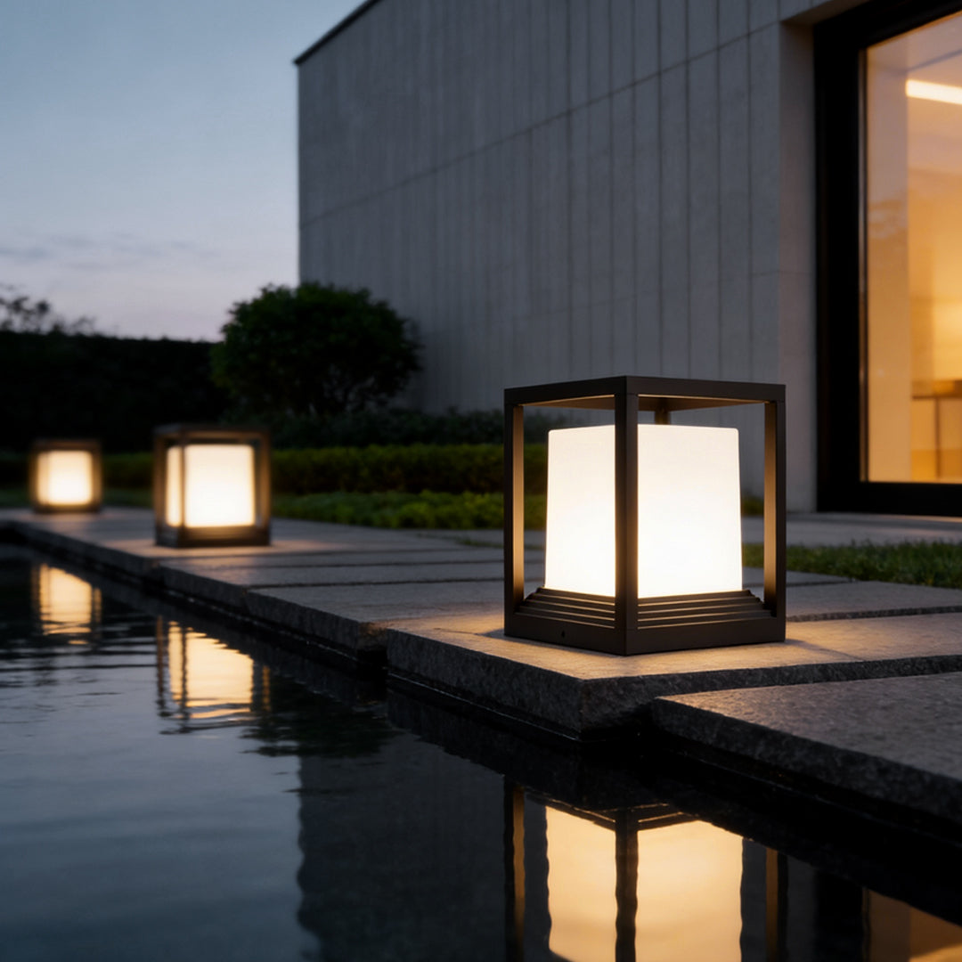 Square Garden Pedestal Light, Solar or Hardwired LED, IP54 — product view 9