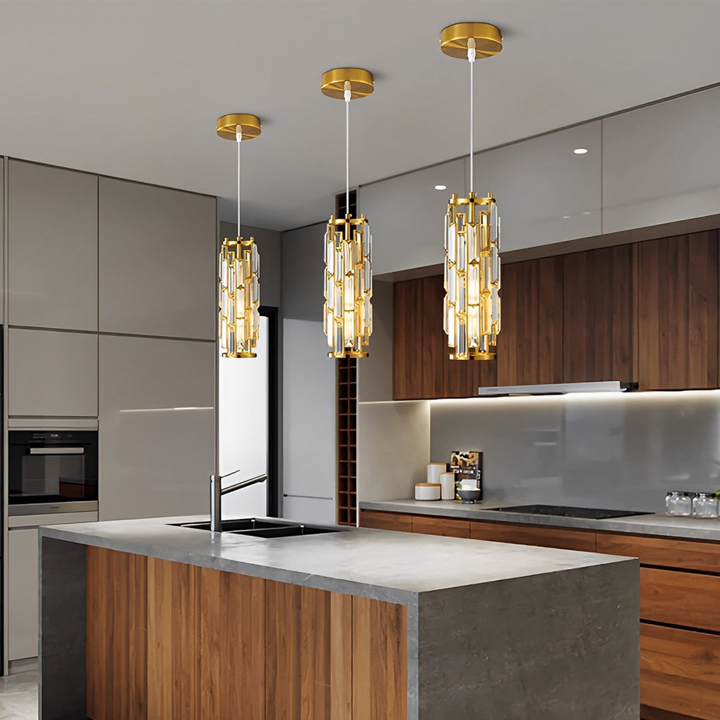 Mini Crystal Pendant Light, Single-Light E27 Glass Ceiling Lamp — product view 7