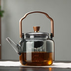 SacredHut | Grijzen Teekanne | Wood & Glass, Tea Maker