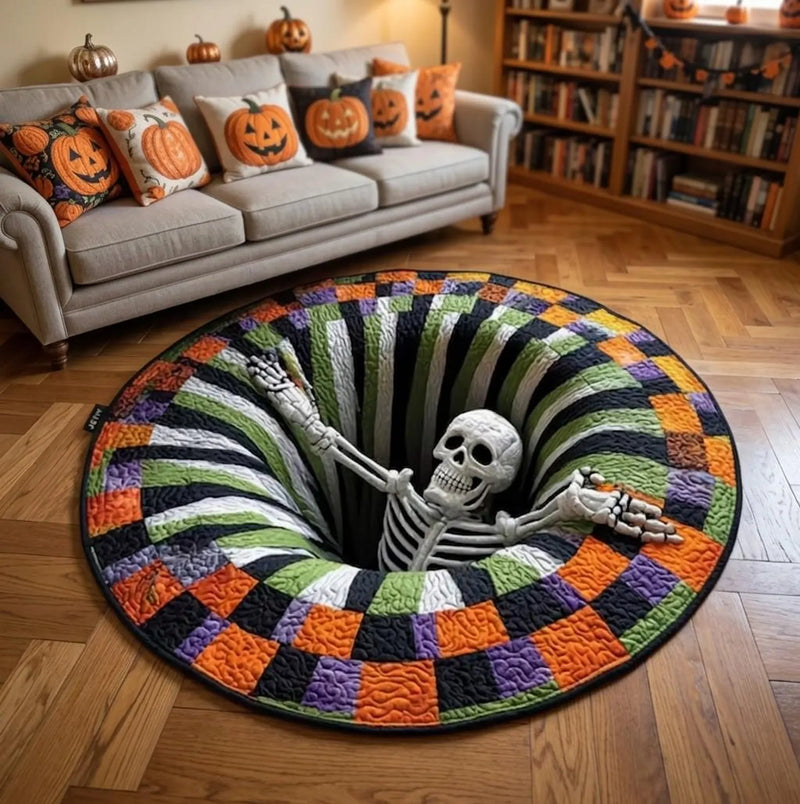 Halloween Optical Illusion Round Rug, Non-Slip Floor Mat - product view 1