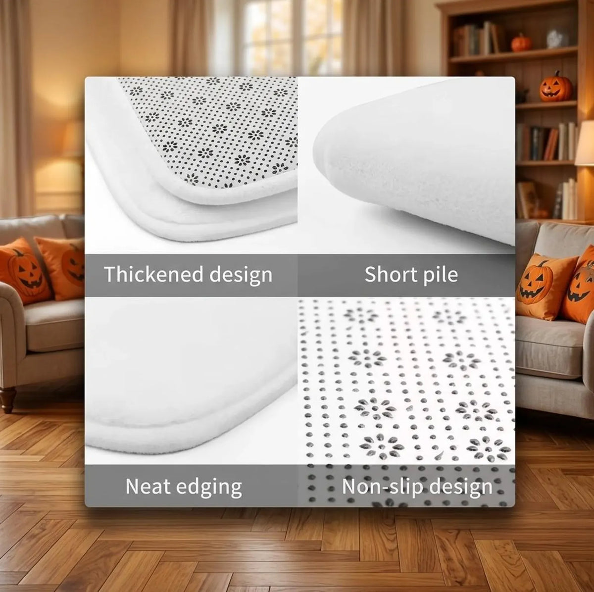 Halloween Optical Illusion Round Rug, Non-Slip Floor Mat - product view 7