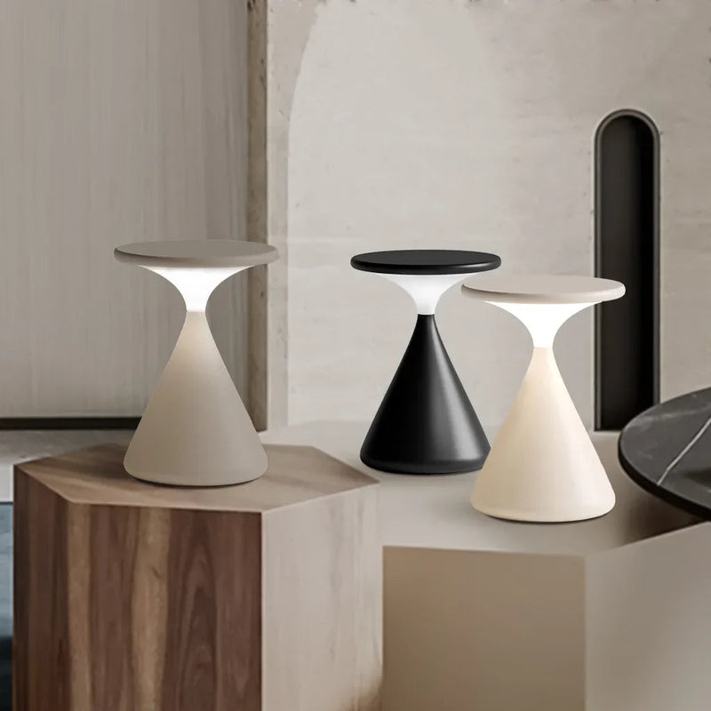Hourglass LED Table Lamp, Rechargeable Touch-Dimming Light - product view 1