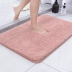 Plush Faux Fur Bath Rug — Pink