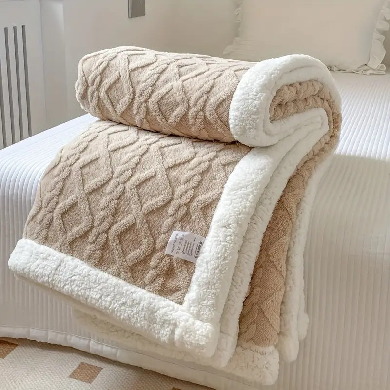 Sherpa Throw Blanket — Latte