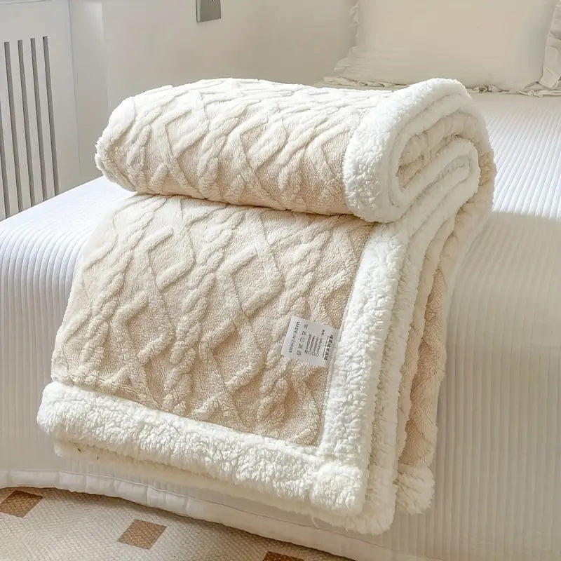 Sherpa Throw Blanket — Creamy White