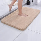 Plush Faux Fur Bath Rug — Beige