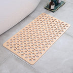Non-Slip Shower Mat with Suction Cups & Drain Holes — Beige